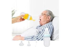 XINCHIA Tazza per allattamento, pazienti anziani disabili, allettati, adulti, disfagia, cucchiaio, biberon, capezzoli, zuppa porridge acqua, 180 ml