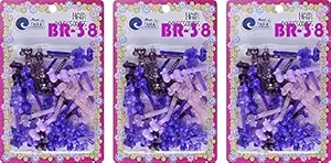 Tara Girls Self Hinge Multi Design Plastic Bow Hair Barrettes Selection Pack Of 3 (BR38)