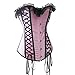 Produktbild E-Girl Gothic Lace Trim Deman 2018 Klassisch Korsett Corsage mit G-String,Rosa,M