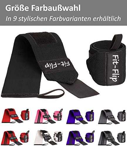 3er-Set | 2x Profi Handgelenk Bandagen + inkl. 1x Spothandtuch | Wrist Wraps in 9 Farben, Handgelenkstütze in Premium Qualität für den robusten Einsatz für Kraftsport und Bodybuilding - 5