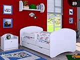 Happy Babies Happy Kinderbett Jugendbett Juniorbett Bett 140 x 70 x 60 cm aus hochwertiger Möbelplatte mit Matratze und Bettkasten. Viele kinderfreundliche Motive zur Auswahl. Abgerundete Kanten