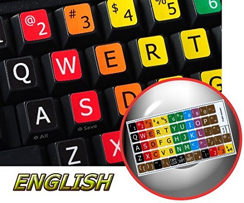 Preisvergleich Produktbild Tastatur-Aufkleber, Motiv englische US-Bunten, groß