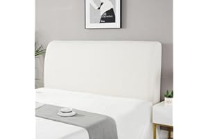 Kamanan Copritestiera Letto Cover Lavabile, Fodera Testata, Estensibile, Elastica Protezione Antipolvere, Imbottita per Camera da Letto (Bianco, 170-190cm)