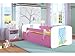 Produktbild 'Kinderbett 80 cm x 180 cm "Bär blau mit Lattenrost + Barriere Sicherheitsschuhe + Schubladen und Matratze Offert. – Rosa