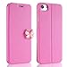 Produktbild Glitzer Hülle Galaxy S7, Misteem Luxus Glitzersteine Klar Flash Schmetterling Strass Leder Flip Cover mit Standfunktion Magnetisch Kartenhalter für Samsung Galaxy S7 (Rose)