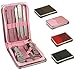 Liying®Professional Personal Manicure Set Travel Grooming Pedicure Kit Tool Set In Leather Wallet Pouch Gifts (Pink)