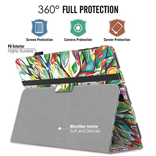 MoKo Samsung Galaxy Tab S3 9.7 Hülle – PU Leder Ständer Schutzhülle Smart Case Cover mit Stift-Schleife / Standfunktion und Auto Sleep / Wake Up Funktion für Samsung Galaxy Tab S3 9.7 Zoll (2017) SM-T820 / T825 Tablet, Glück Baum - 2