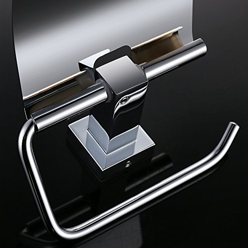 Homelody Toilettenpapierhalter Klopapierhalter Rollen mit Deckel Papierhalter Chrom WC-Papierhalter Edelstahl Wandmontage Toilettenpapierrollenhalter WC-Rollenhalter für Badezimmer - 5
