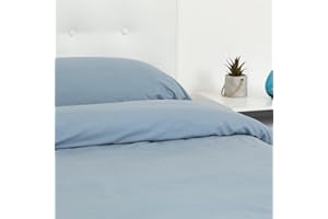 TRAMAS+ Funda Nórdica 100% Algodón, Cama 105, Funda edredón de 180x220cm y 1 Funda de Almohada 125x45cm, Certificado Oeko Tex - Indigo