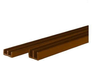 DILUMA Glasführungs-Profil Set Oben + unten E-Profil für 6 mm Glasstärke Glasführungs-Schiene Führungs-Schiene für Terrarien Führungsprofil, Farbe:Braun, Länge:120 cm