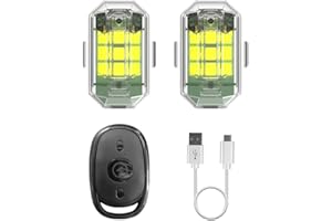 DEMIAWAKING Auto Fernbedienung Blitzlicht, 7 Farben LED Flugzeug Blitzlicht, Drahtlos Blitzlicht mit hoher Helligkeit, USB Aufladung, Drohne Blitzlichter Antikollisionslicht (2Pcs Blitzlicht + 1Pc Fernbedienung)