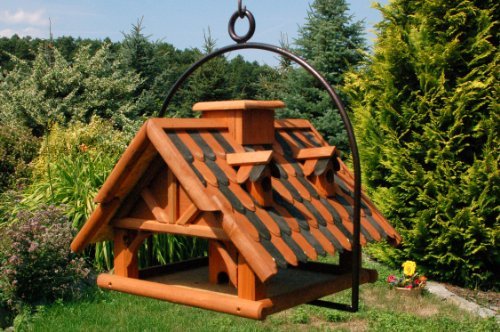 ᐅ gartenguru.net ᐅ XXL Vogelhaus mit Gauben Nr19 Dach braun und Bügel