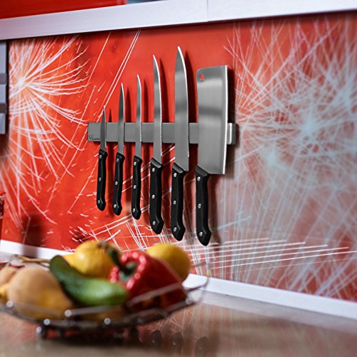 Premium Messerhalter magnetisch | Cuisino | Magnetleiste Edelstahl – 40 cm – Küchenleiste | Messerleiste | Magnetschiene Werkzeug | Messer-Magnetstreifen, rostfrei – mit Befestigungsmaterial - 2