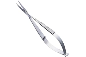 BORO TRADE Cuticle Scissors Extra Fine Curved Grooming Shears Professional Precise Pointed Tip for Eyebrow Eyelash Trim Nail and Dry Skin Grooming Scissor Beauty Scissors for Manicure Pedicure Women Men(Silver)