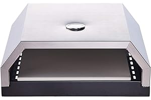 SOUK ONE Pizzabox Four à pizza en acier inoxydable - Pierre à pizza pour barbecue à gaz et barbecue au charbon de bois - Accessoire à pizza pour barbecue - Pizza parfaite comme chez l'italien -