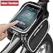 Produktbild Fahrradtasche Fahrrad Rahmentasche, Eaiitty Oberrohrtasche Fahrrad Handy Tasche Handytasche mit Sensitive Touch-Screen (bis zu 6,2 Zoll), Wasserdicht PU, SUN VISIER REFLEKTIVES BAND, Großer Speicherplatz für Mountainbike