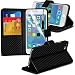Produktbild ONX3® ( Black Carbon Fiber Wallet ) Apple iPhone 6S Plus Hülle Abdeckung Cover Case schutzhülle Tasche Custom Made Kohlefaser Book PU-Leder-Mappen-Schlag-mit Kredit- / Debitkartensteckplatz-Kasten-Haut-Abdeckung mit LCD-Display Schutzfolie, Poliertuch und Mini-versenkbaren Stift