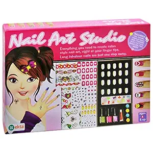 Ekta Nail Art Studio | Creative gift for Girls | Kids Nail Polish KIT with Accessories - Balaji Toys