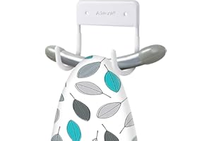AIEVE Ironing Board Hanger Hook, Large & Small Ironing Board Storage Wall Mounted Holder Bracket for Wall (Matte White)