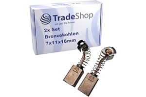 2x Trade-Shop Bronze Motorkohlen 7x11x18mm kompatibel mit Dietz Alvaro Freerider 0900, kompatibel mit Invacare G50 Elektrorollstuhl