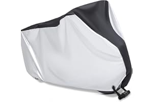 Cubierta De Bicicleta Funda Bicicleta Exterior Fundas Para Bicicletas Exterior Funda Protectora Para Bicicleta Con Bolsa 200 X 70x 110cm（MINVOO） (Silber schwarz)
