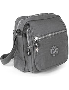 Umhängetasche grau Nylon Crossover Schultertasche Bag Street OTJ218K