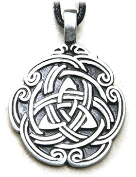 keltische Kette Schmuck Amulett Talisman Schmuckzinn, Länge mit Hänger: 4cm, inkl. Textilband Biker Kette Anhänger