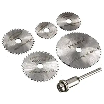 Abaj 6Pc Hss Circular Saw Blade Set for Metal Rotary Tools for Dremel Rotary Metal Cutter Hand Tool Set of Diamond Cutting Discs Chuck