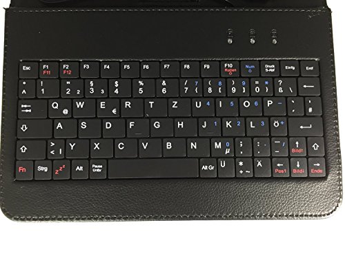 Qwertz Tastatur Tablet Tasche für Jay-Tech XTE10D 3G Tablet PC / 25,6 cm 10.1 “ mit Standfunktion – Deutsche Tastenbelegung – 10 Zoll Schwarz Tastatur - 6