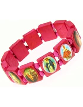 Elastische Wooden Saints Bracelet / Jesus Bracelet / All Saints Bracelet - J