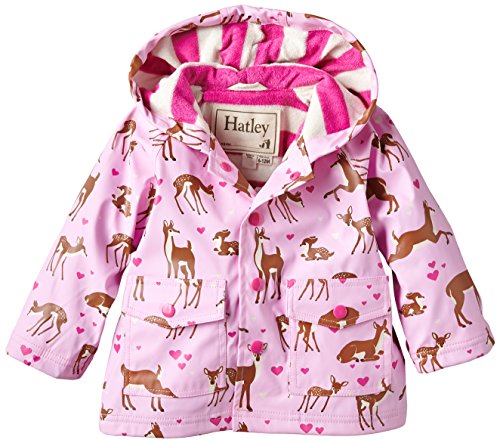 Hatley Baby-Girls Infant Soft Deers Raincoat, Pink, 18-24 Months