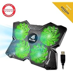 KLIMTM Wind - Refroidisseur Ordinateur Portable + Le Plus Puissant + Refroidissement Ultra Rapide + 4 Ventilateurs Silencieux + Refroidisseur PC Portable PS4 Xbox - Version 2019 - Vert