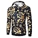 Produktbild  JUSTSELL Kapuzenpullove Outwear, Herren Retro-Drucken Hoodie Mäntel Lange Ärmel Kapuzenpullove mit Kängurutasche Hoodie Outwear Stilvoll Kapuzenpullove für Herbst Winter