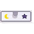 Moonmen Bed Rail Bed Fall Protection Foldable Bed Rail Vertical Lifting Bed Protection,Adjustable Levels Bed Guard Toddlers Safety Bed Rail Guard With Dual Lockable Buckle (180cm)