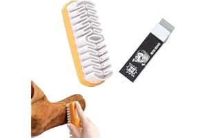 NHQZ 2 PCS Suede Shoe Brush Kit,brosse daim gomme daim chaussure gomme a daim Crepe Suede Brush with Cleaning Eraser, Multifunction Nubuck Suede Suede Cleaning Kit for Leather Care, Nubuck