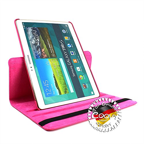 COOVY® 360° ROTATION COVER FÜR SAMSUNG GALAXY TAB S 10.5 SM-T800 SM-T801 SM-T805 SMART HÜLLE TASCHE ETUI CASE SCHUTZ STÄNDER Farbe hotpink - 4