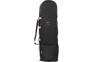 FOCKET Golf Torba podróżna z kołami, 600D Heavy Duty Durable Travel Cover with Straps Double Zipper, Universal Size Foldable Waterproof Padded Golf Club Travel Bag for Airlines Protects Golf(Złoto)