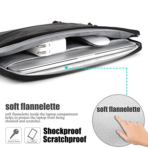 WIWU 13 Zoll Laptop Sleeve für MacBook Air 13,3 /MacBook Pro Retina 13,3/ Dell XPS 13/ Surface Pro 4 / Book Ultrabooks Hülle Tasche Multifunktionale Aktentasche mit Vordertaschen Leichte Nylon Schutzhülle ( Grau 13 Zoll) - 4
