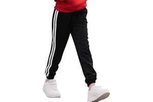 MEILONGER Jungen Mädchen Jogginghose Trainingshosen für Kinder Teenager mit Reißverschlusstasche Elastischem Gummizug Lange Sporthose Freizeit Sweathose Bottoms