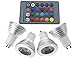 Produktbild 4stk. E27 3W RGB Fernbedienung LED Spot Farbwechsel Dimmable Licht 85-265V