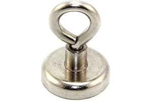 FIRST4MAGNETS Neodymium Clamping Magnet with M6 Eyebolt for Hanging, Holding or Displaying Items - 32mm dia - 36.4kg Pull