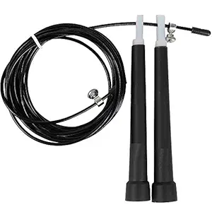 Speed Skipping Rope for Men & Women | 9 Feet Long Adjustable Steel Cable Wire Jump Rope | Designed for Intermediate and Advanced Levels | Light Weighted Handles Cause Less Arm Fatigue