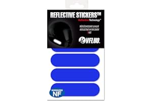 VFLUO - Kit 4 Bandes Stickers Rétro Réfléchissants Casque Moto - Autocollants Homologués Dimensions FR - Haute Visibilité, Technologie 3M™ - Couleurs et Design - Adhérence maximale