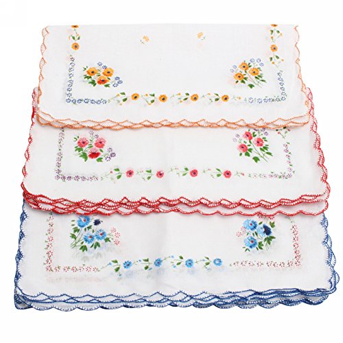 Preisvergleich Produktbild 12x Damentaschentücher Baumwolle Taschentuch Stofftaschentuch 30x30cm(Farbe zufällig)