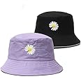 Alexvyan Purple and Black Bucket Hat for Women Men Teens Reversible Double Side Summer Beach Sun Hat Packable Fisherman Cap for Travel Outdoor Hiking