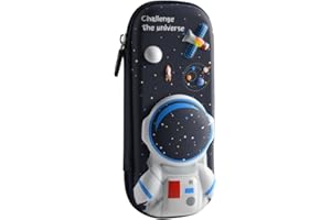 Flyorigin Piórnik najlepszy prezent piórnik 3D dla chłopców i dziewcząt duży piórnik etui na długopis uchwyt do przechowywania piórnik, Czarny astronauta, Zestaw plecaków szkolnych