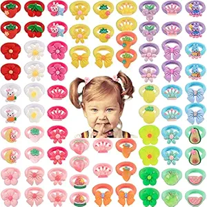 24 pcs Toddler Hair Bands Baby Hair Ties For Infants Ouchless,Resin Sweet Bows 1 Inch Mini Elastic Rubber Bands In 12 Pairs
