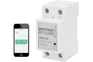 KKnoon Contatore Energia Elettrica Wifi 90 a 250V APP Controllo Misuratore Consumo Elettrico Digitale 60A 1200imp/kwh Wattmetro LCD Display, Energy Meter Misuratore 30 Modalità, Interfaccia UART
