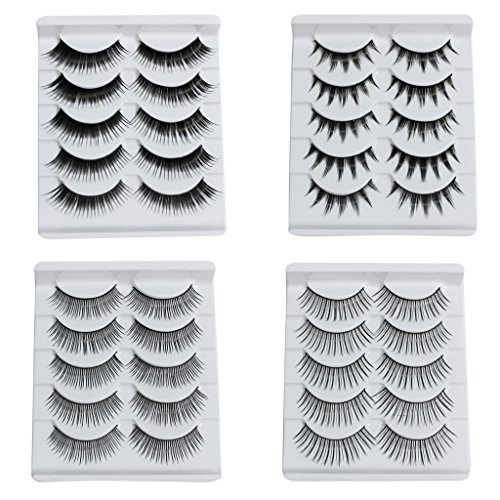 KurtzyTM 80 Paar schwarze falsche künstliche Wimpern dick lang Wimpernverlängerungsset - 2