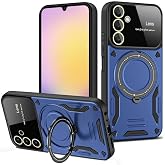 Coverzone Samsung Galaxy A55 5G ile uyumlu Kılıf Joy Joy Stand Olabilen Lens Korumalı 360&deg; Derece D&ouml;nen Halak Y&uuml;z&uuml;k Aparatlı 